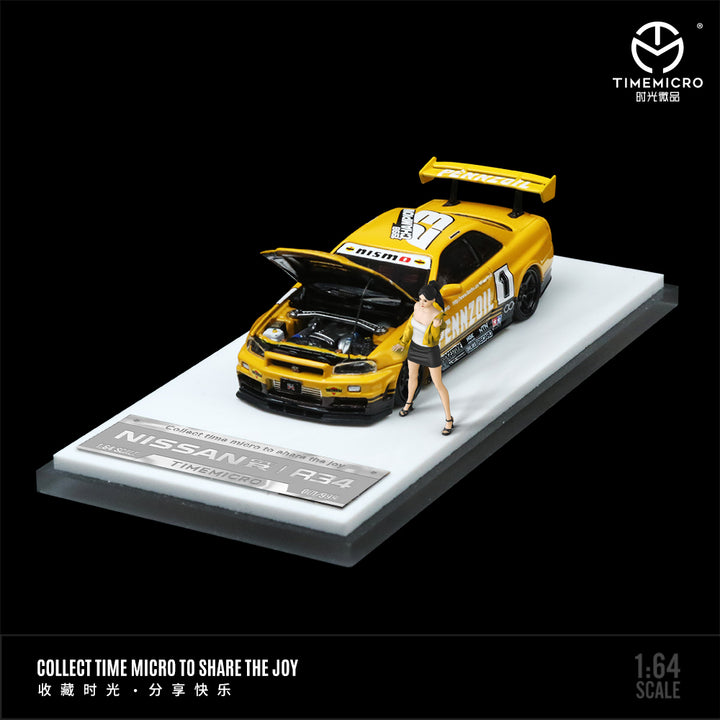 [Preorder] Time Micro 1:64 Nissan R34 GT-R Z-Tune Yellow