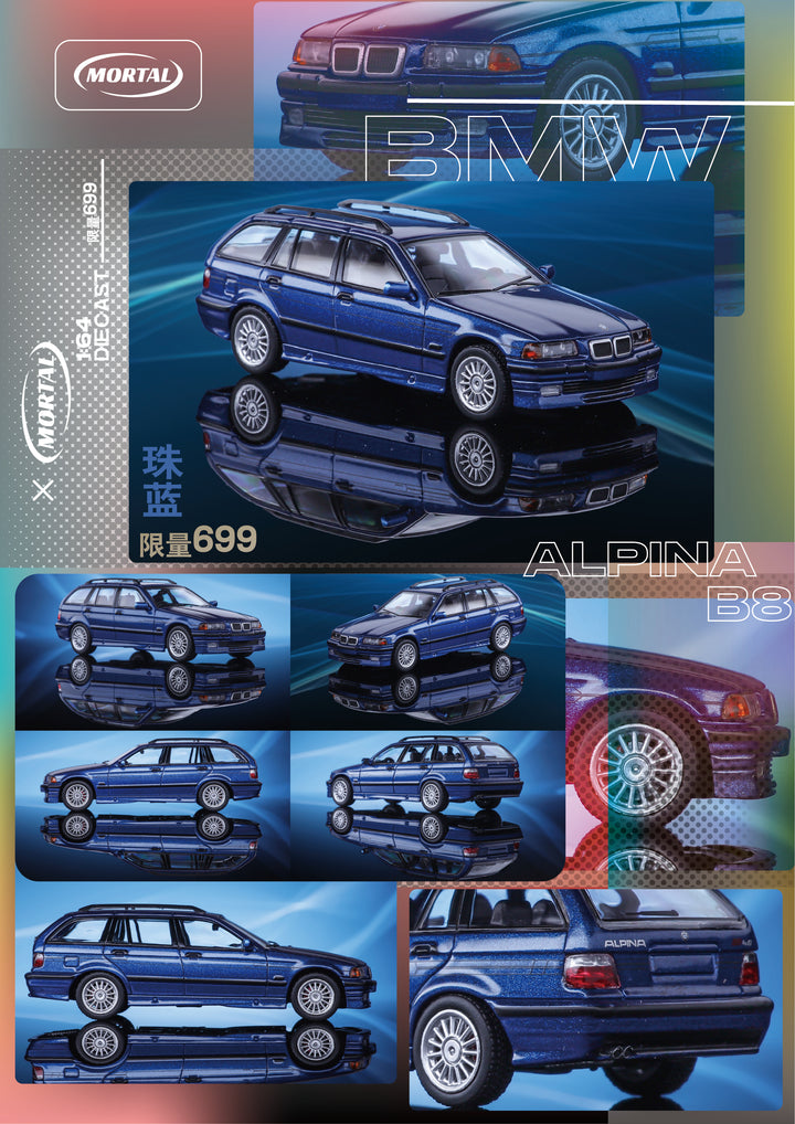 [Preorder] Mortal 1:64 BMW E36 3 Series Touring Alpina B8 (Silver / Blue)