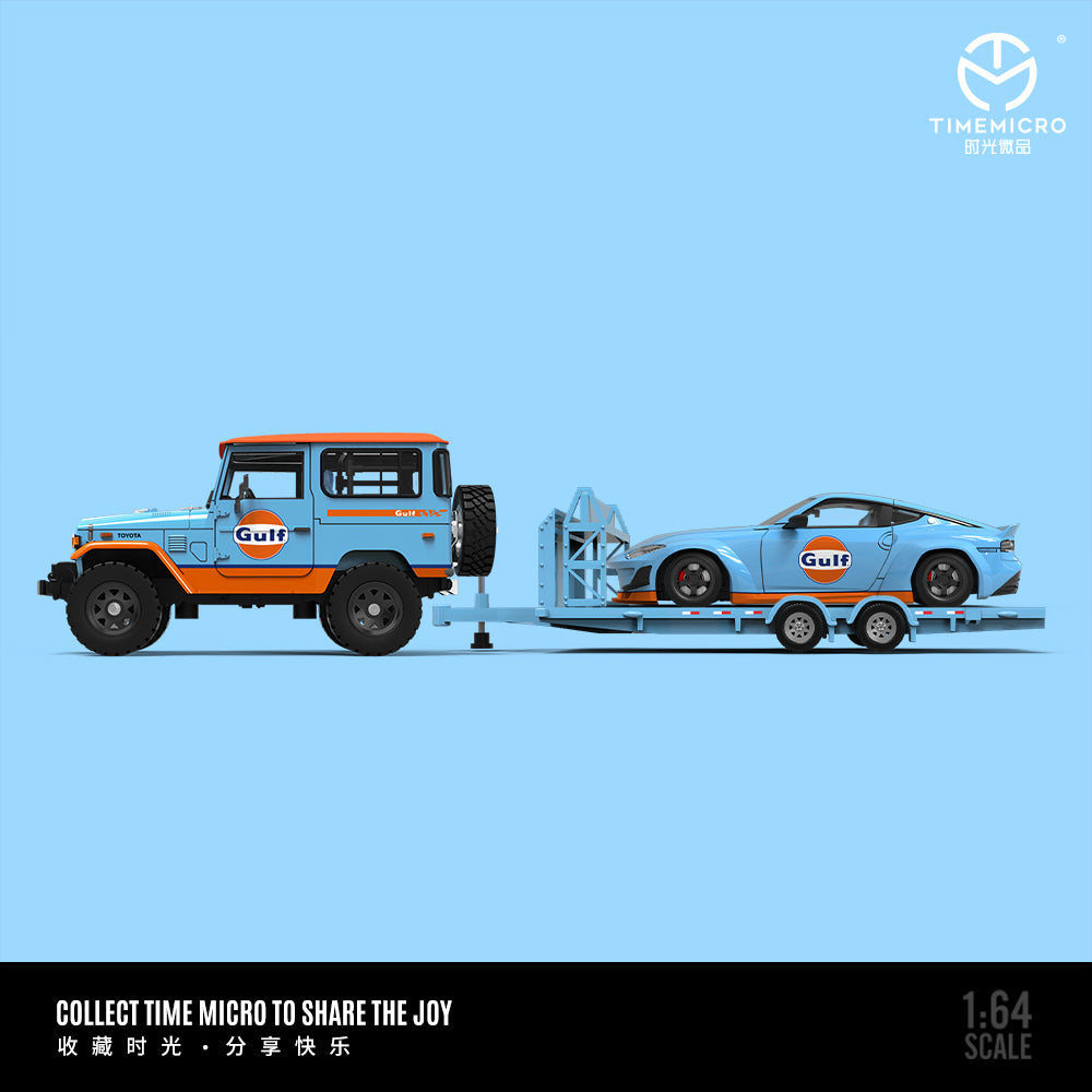 TM 1:64 Gulf Land Cruiser FJ40 400Z Coupe Trailer Model
