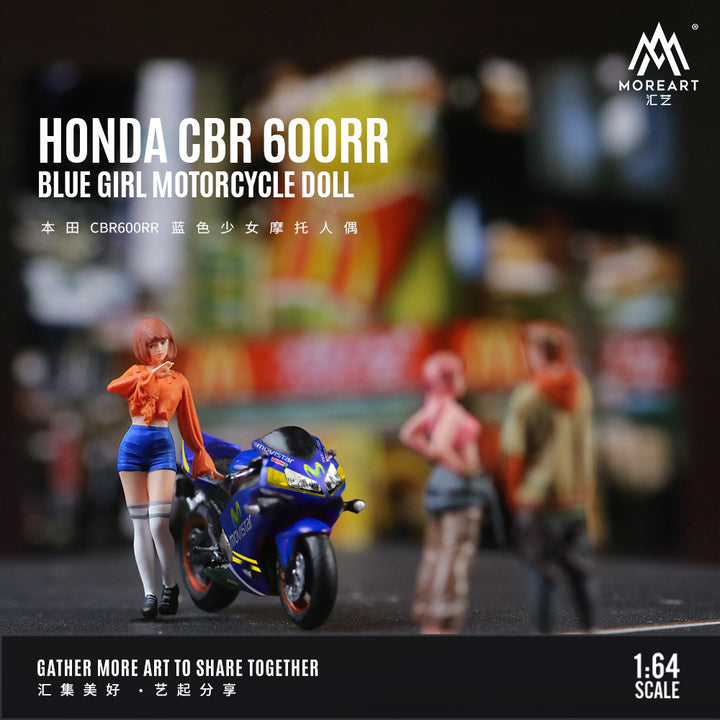 [Preorder] MoreArt 1:64 Honda CBR 600RR Blue Girl Motorcycle Doll