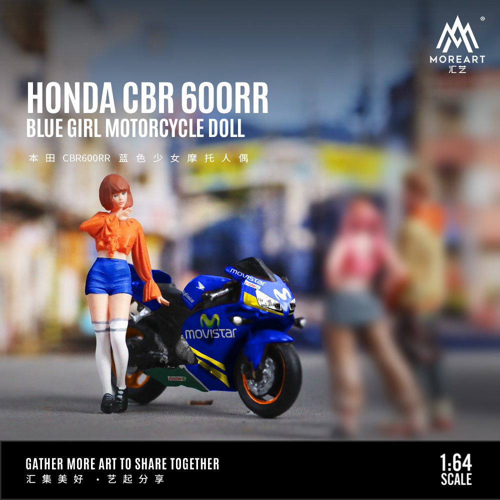 [Preorder] MoreArt 1:64 Honda CBR 600RR Blue Girl Motorcycle Doll