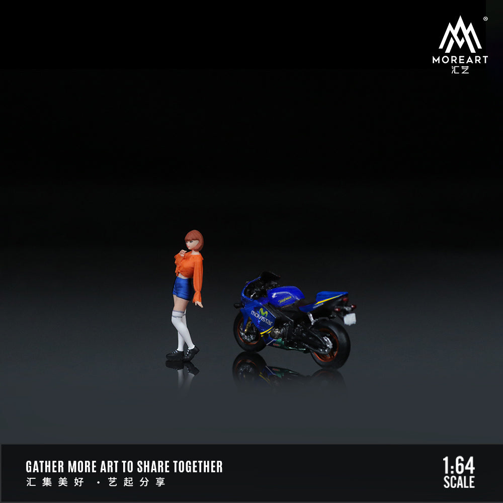 [Preorder] MoreArt 1:64 Honda CBR 600RR Blue Girl Motorcycle Doll