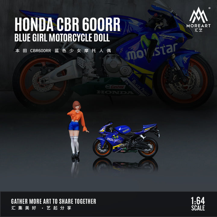 [Preorder] MoreArt 1:64 Honda CBR 600RR Blue Girl Motorcycle Doll