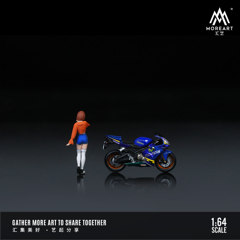 [Preorder] MoreArt 1:64 Honda CBR 600RR Blue Girl Motorcycle Doll