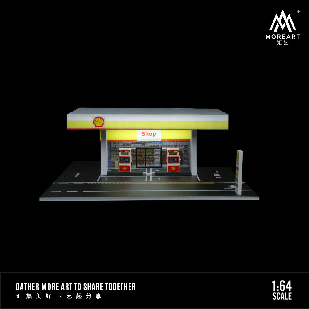 [Preorder] MoreArt 1:64 SHELL GAS STATION SCENE MODEL