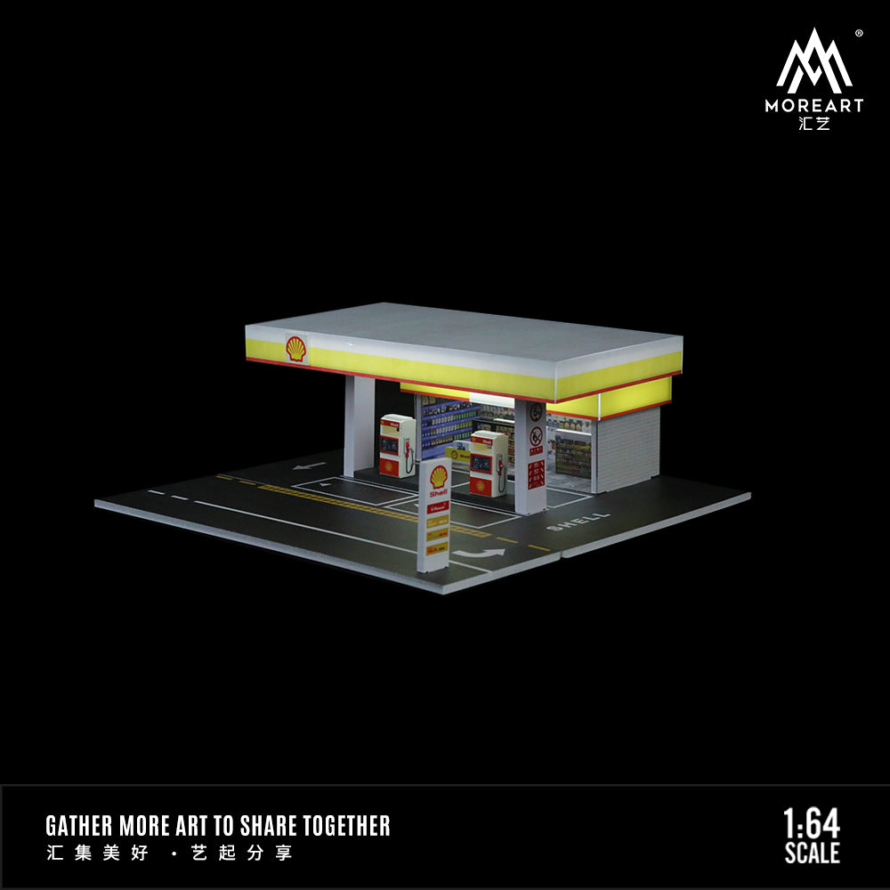 [Preorder] MoreArt 1:64 SHELL GAS STATION SCENE MODEL