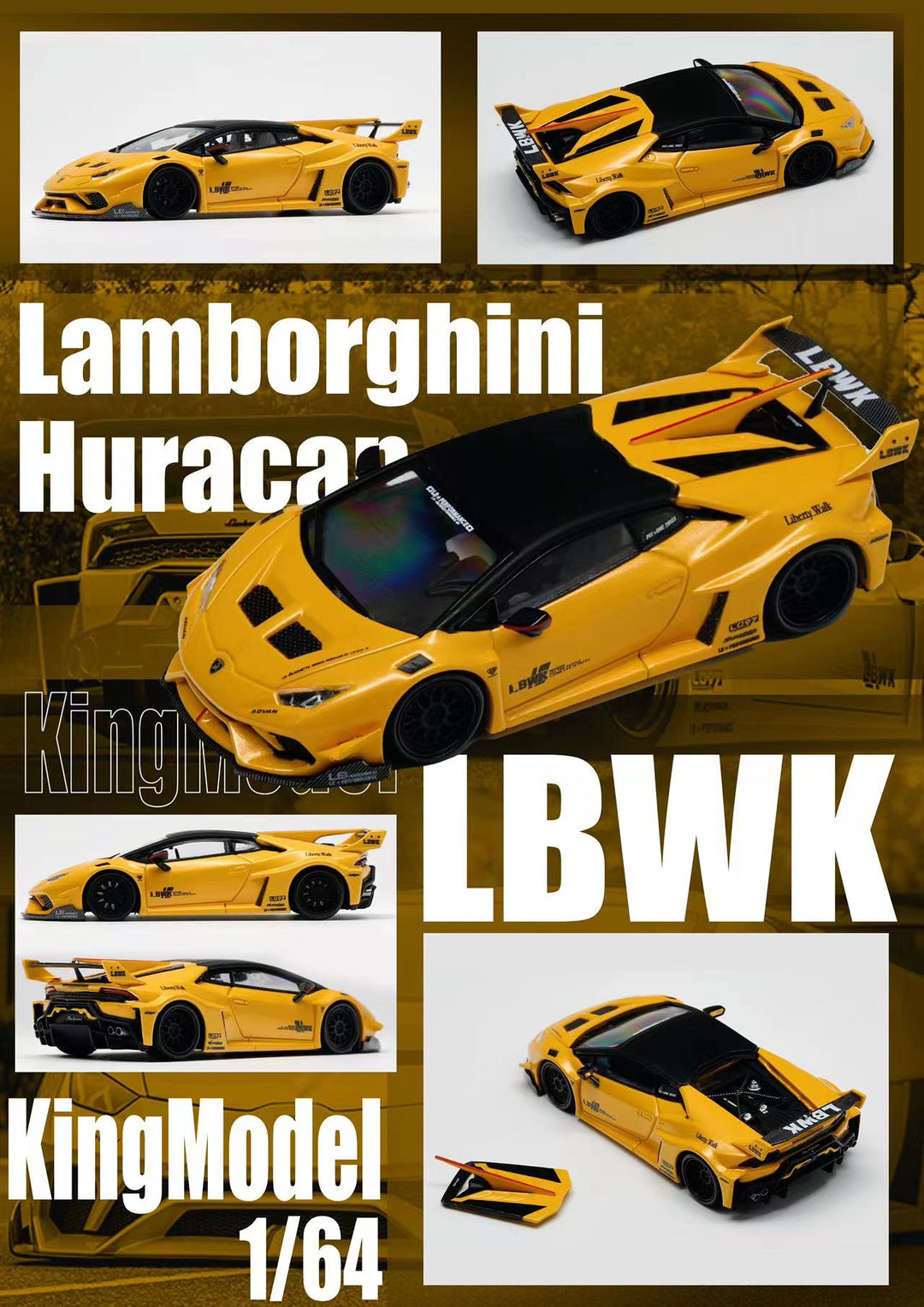 [Preorder] King Model 1:64 Lamborghini Huracan LBWK (2 Colors)