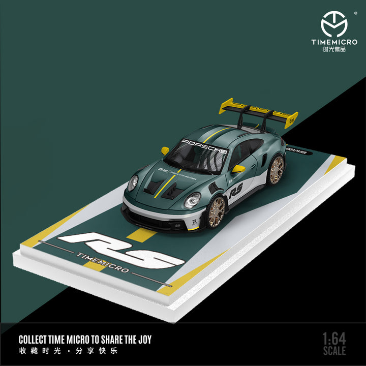 [Preorder] Time Micro 1:64 Porsche 911 992 GT3 RS Green Silver Livery (3 Versions)