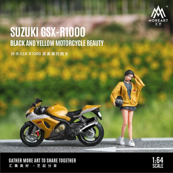 [Preorder] MoreArt 1:64 SUZUKI GSX-R1000 BLACK AND YELLOW MOTORCYCLE BEAUTY