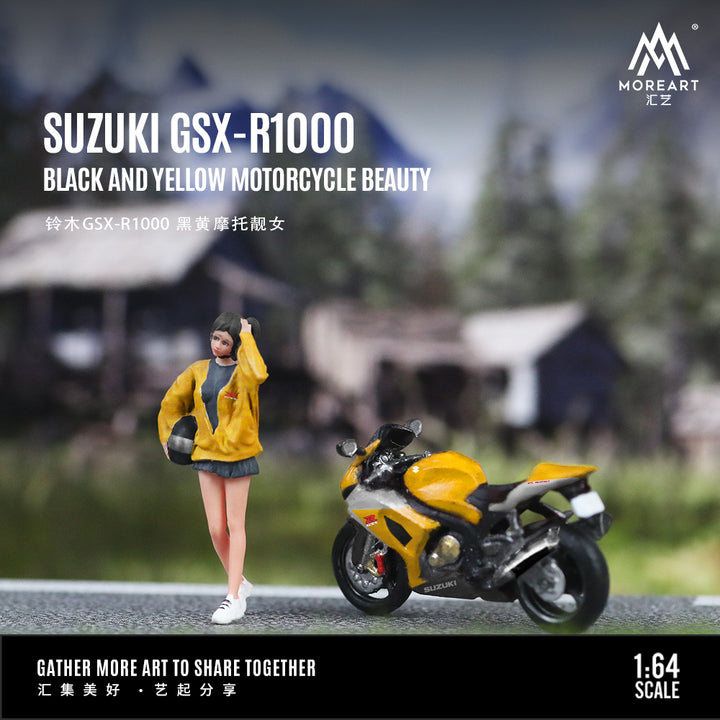 [Preorder] MoreArt 1:64 SUZUKI GSX-R1000 BLACK AND YELLOW MOTORCYCLE BEAUTY