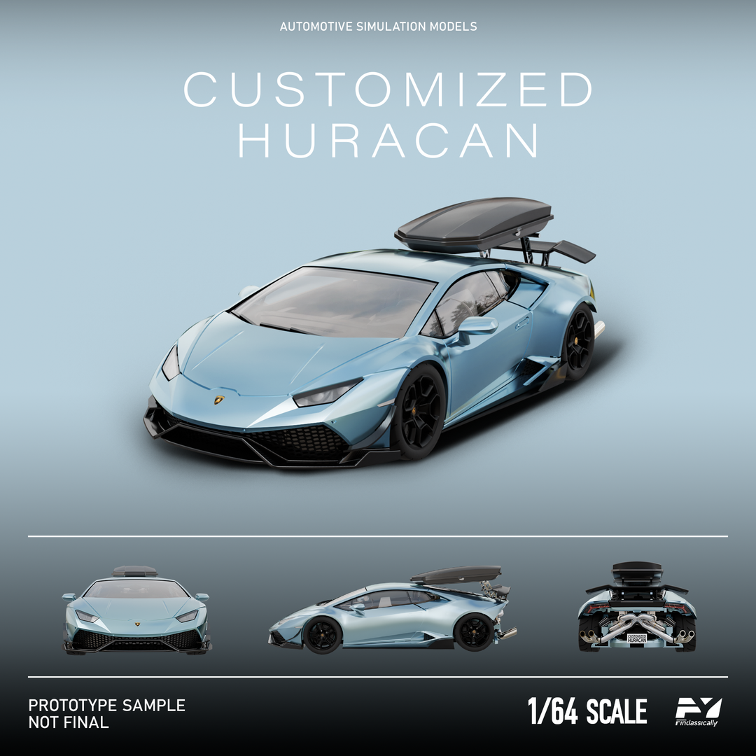 [Preorder] Finclassically 1:64 Lamborghini Huracan with Roof Cargo Box (3 Colors)