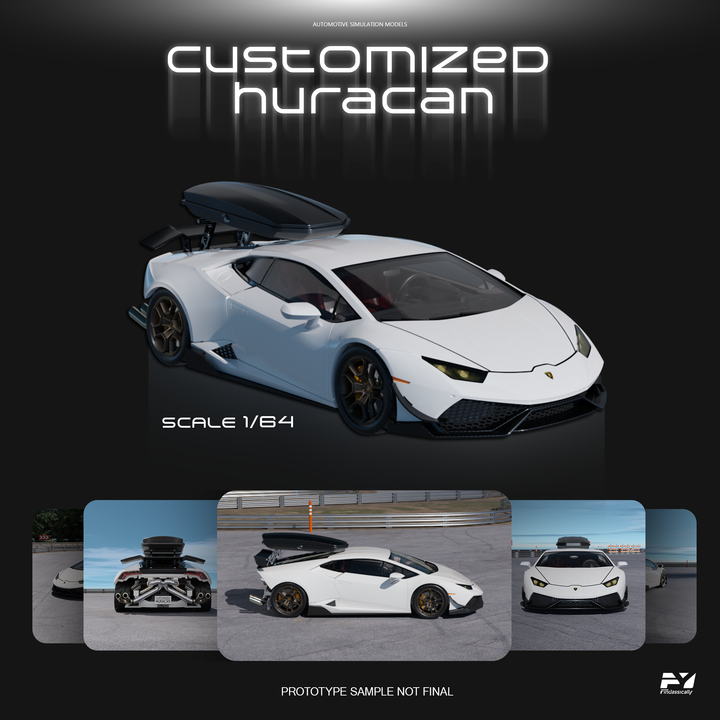 [Preorder] Finclassically 1:64 Lamborghini Huracan with Roof Cargo Box (3 Colors)