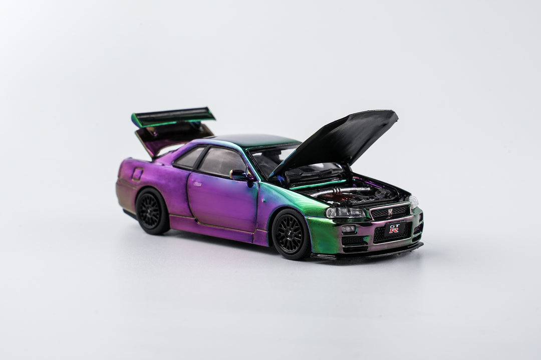 Aurora Model 1:64 Nissan GT-R R34 ALL IN TUNING Exhibition Limited Edition (2 Colors)