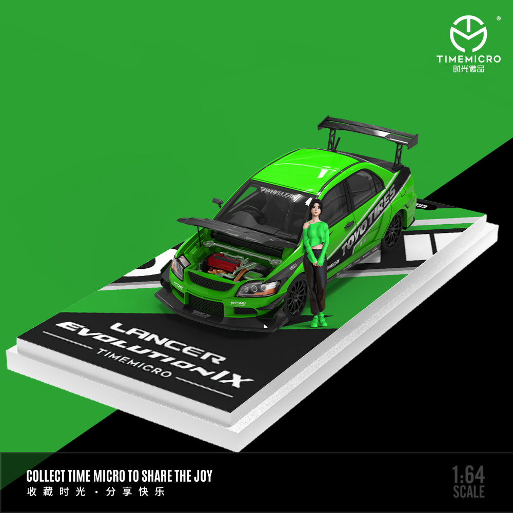 [Preorder] Time Micro 1:64 Mitsubishi Lancer Evolution 9 Green Goblin (2 Versions)