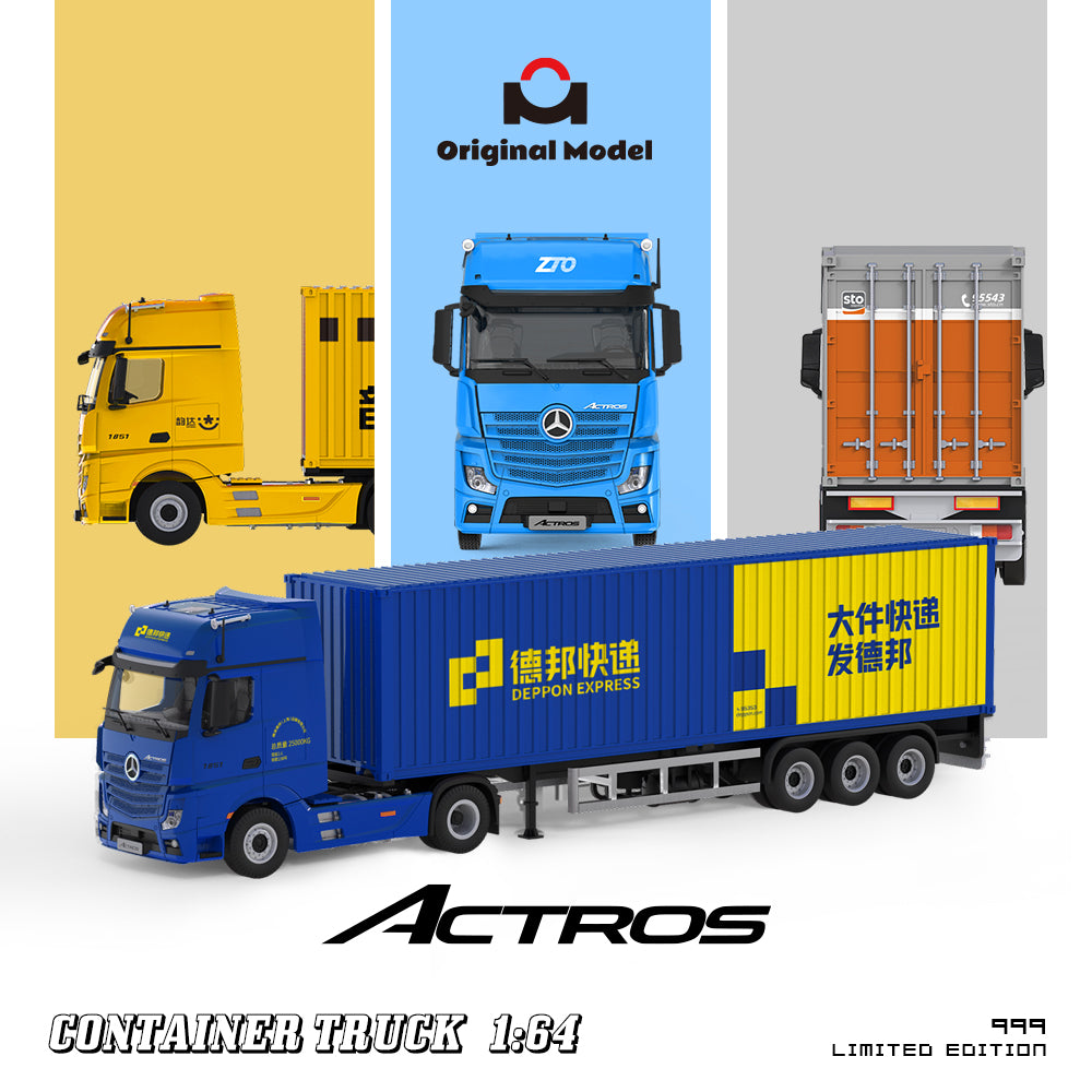 [Preorder] Original Model 1:64 Mercedes-Benz Actros Container Truck (4 Colors)