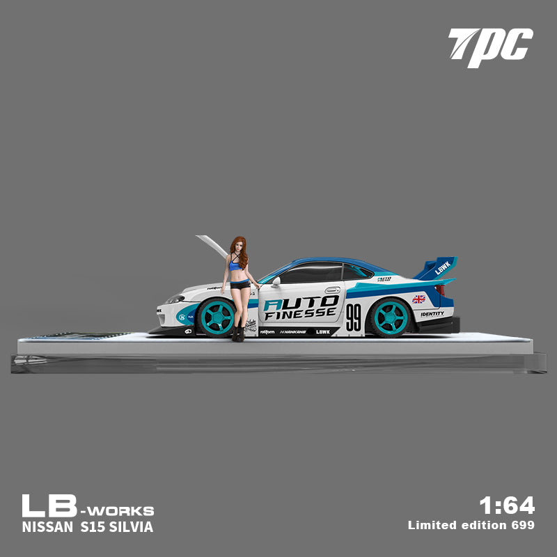 TPC 1:64 LB-WORKS Nissan S15 Silvia Blue White (2 Versions