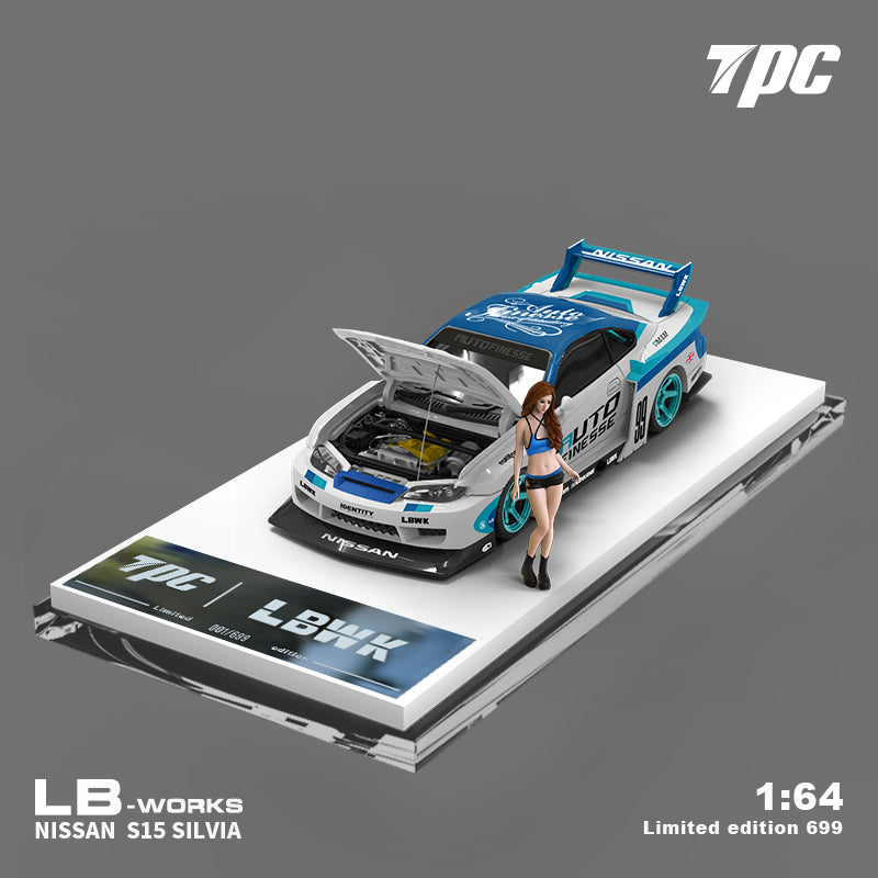 新品未使用品　1/18 LB　S15 SILVIA White/Blue IGNITIONMODEL|1/18 LB S15 シルビア スーパーシルエット 白青