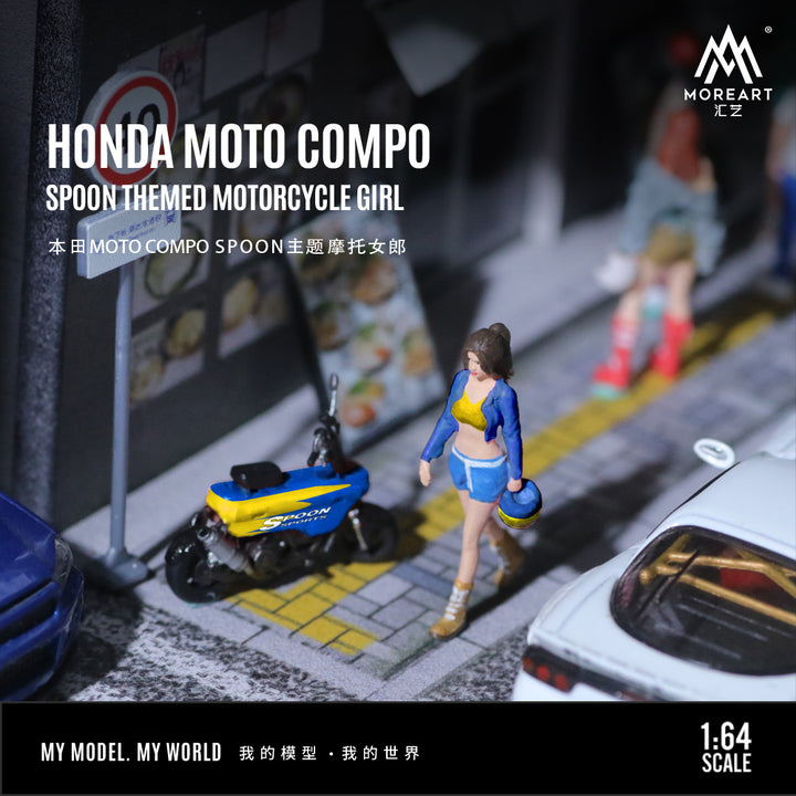 [Preorder] MoreArt 1:64 HONDA MOTO COMPO SPOON THEMED MOTORCYCLE GIRL