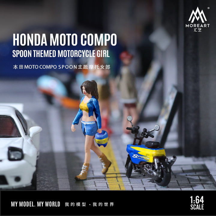 [Preorder] MoreArt 1:64 HONDA MOTO COMPO SPOON THEMED MOTORCYCLE GIRL