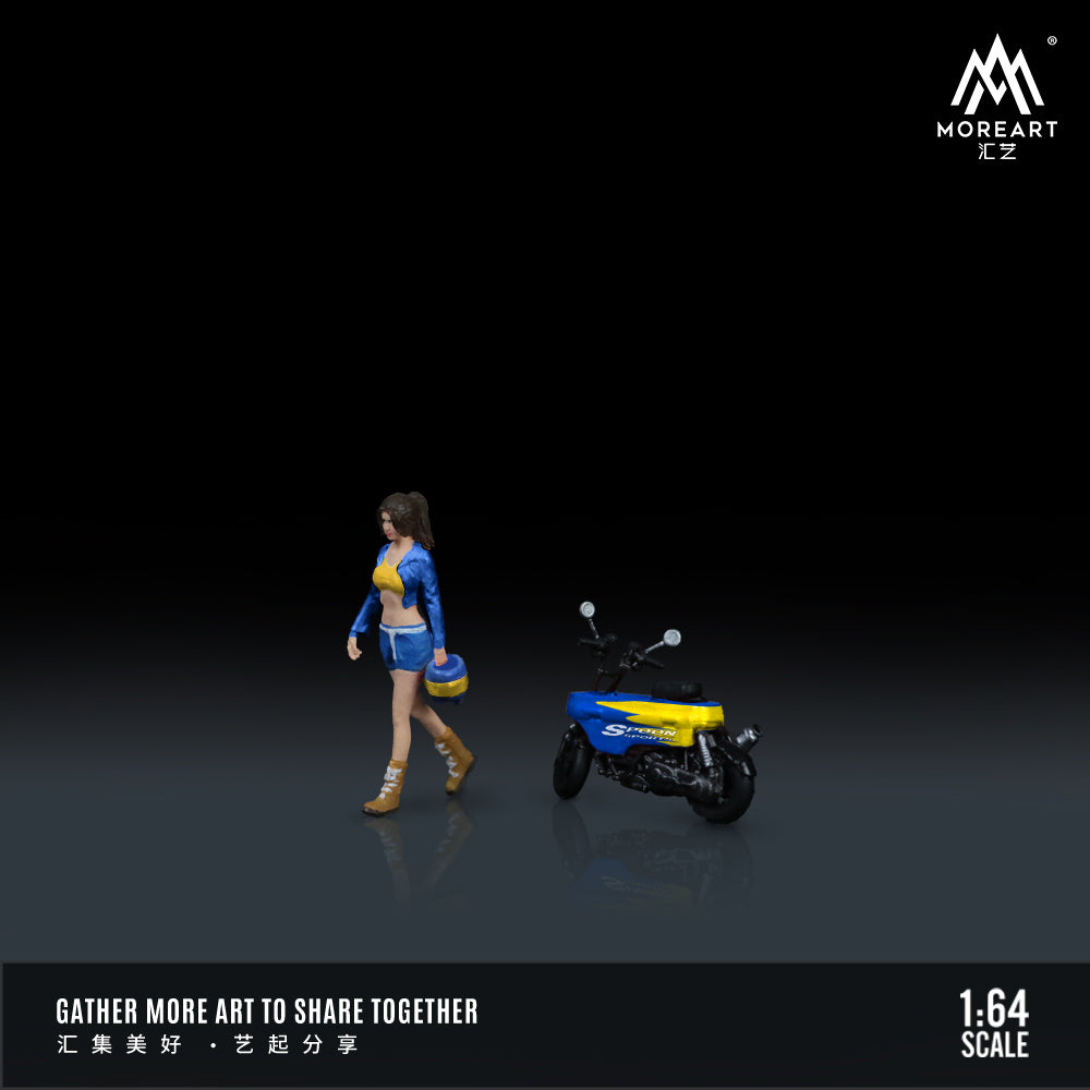 [Preorder] MoreArt 1:64 HONDA MOTO COMPO SPOON THEMED MOTORCYCLE GIRL