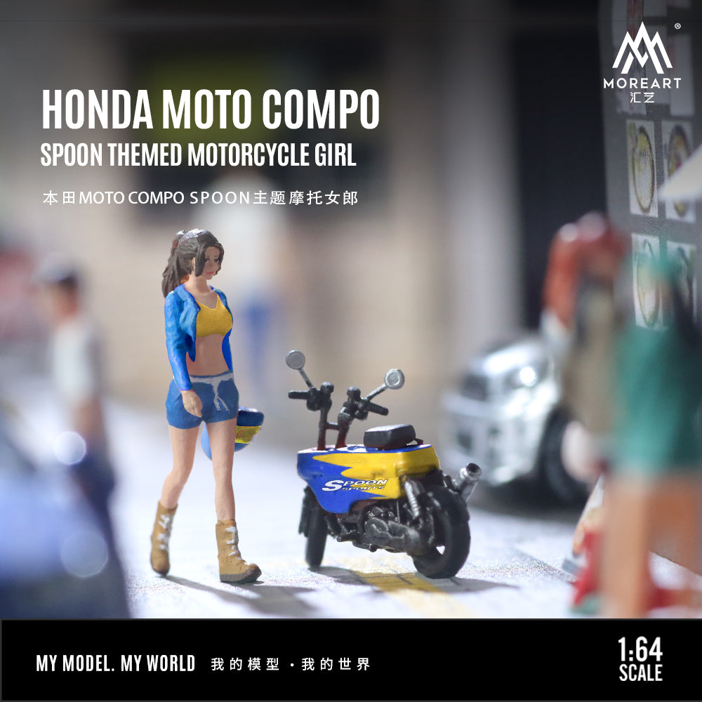 [Preorder] MoreArt 1:64 HONDA MOTO COMPO SPOON THEMED MOTORCYCLE GIRL