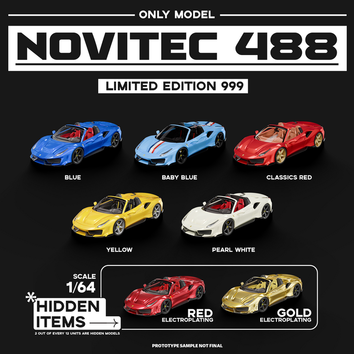 [Preorder] Only Model 1:64 Novitec 488 Roadster (5 Colors)