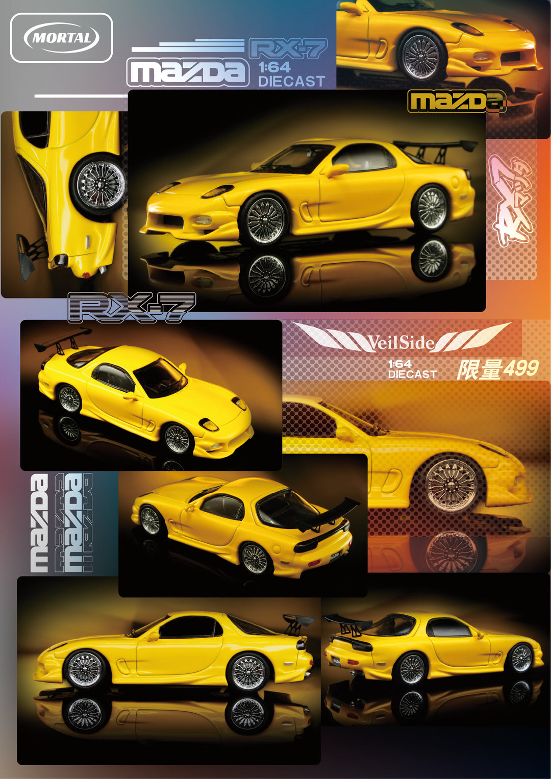 [Preorder] Mortal 1:64 Mazda RX-7 (4 Colors)