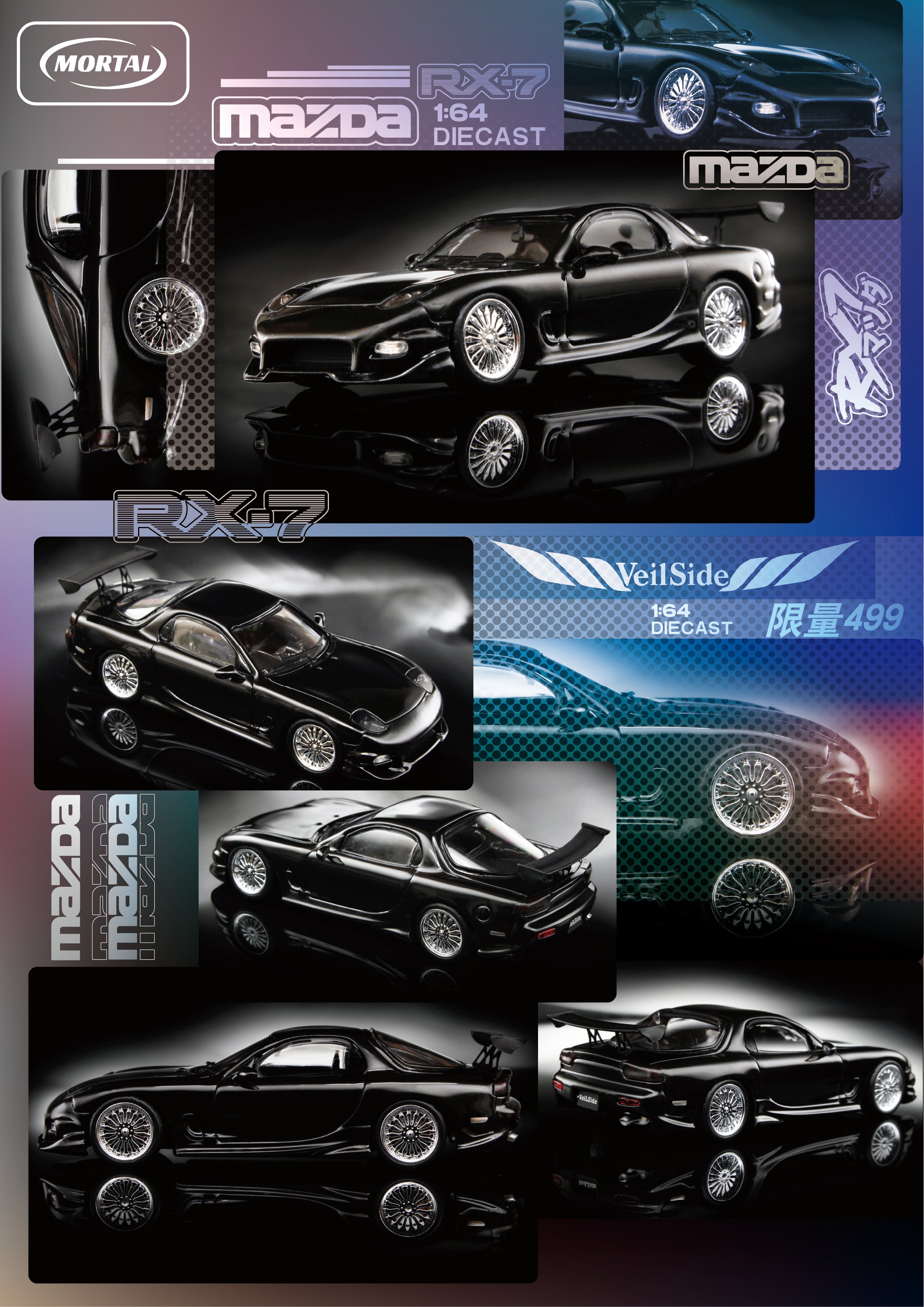 Preorder] Mortal 1:64 Mazda RX-7 (4 Colors) – Horizon Diecast