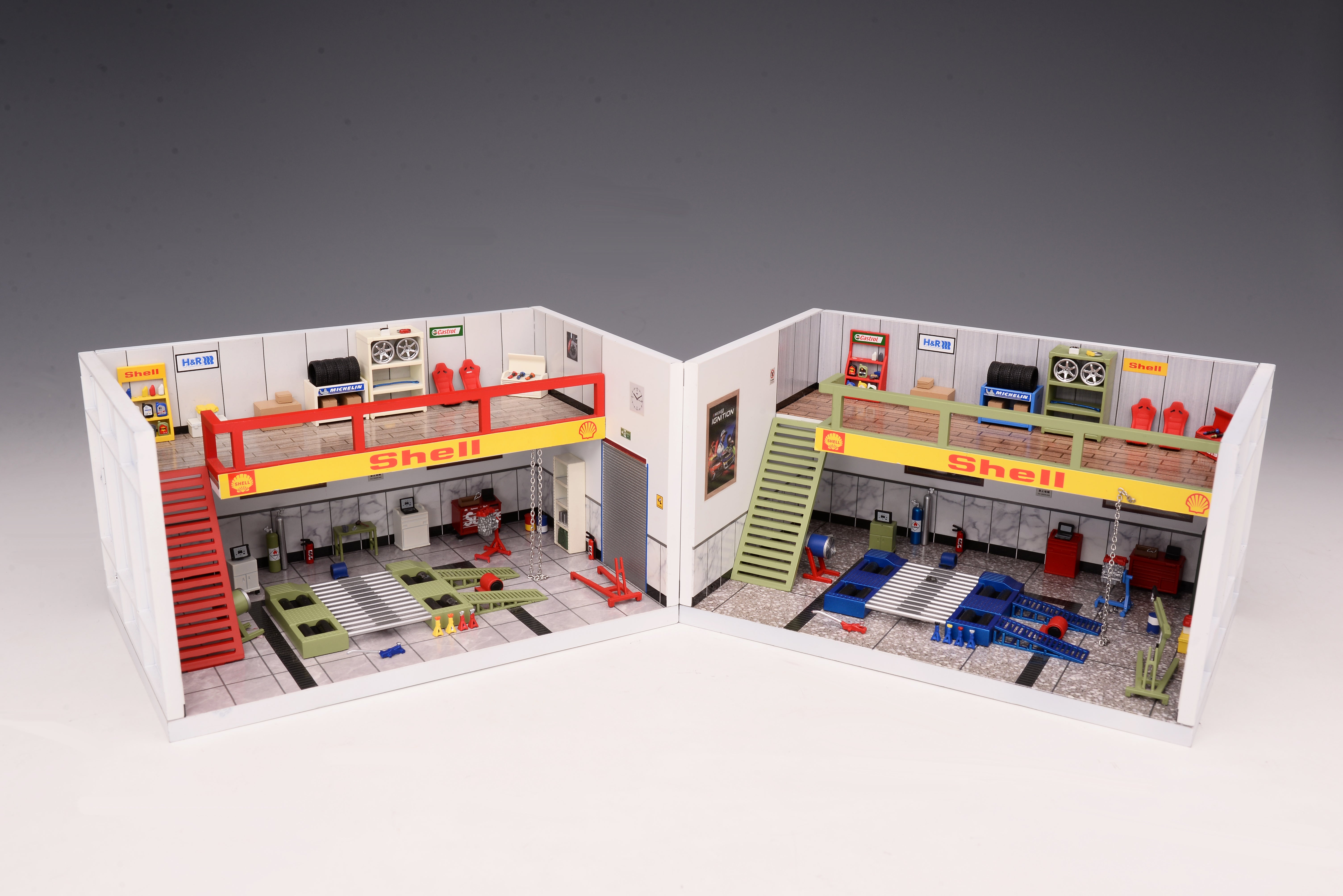 MOTORHELIX 1:64 REPAIR SHOP Scene Set Model – Horizon Diecast