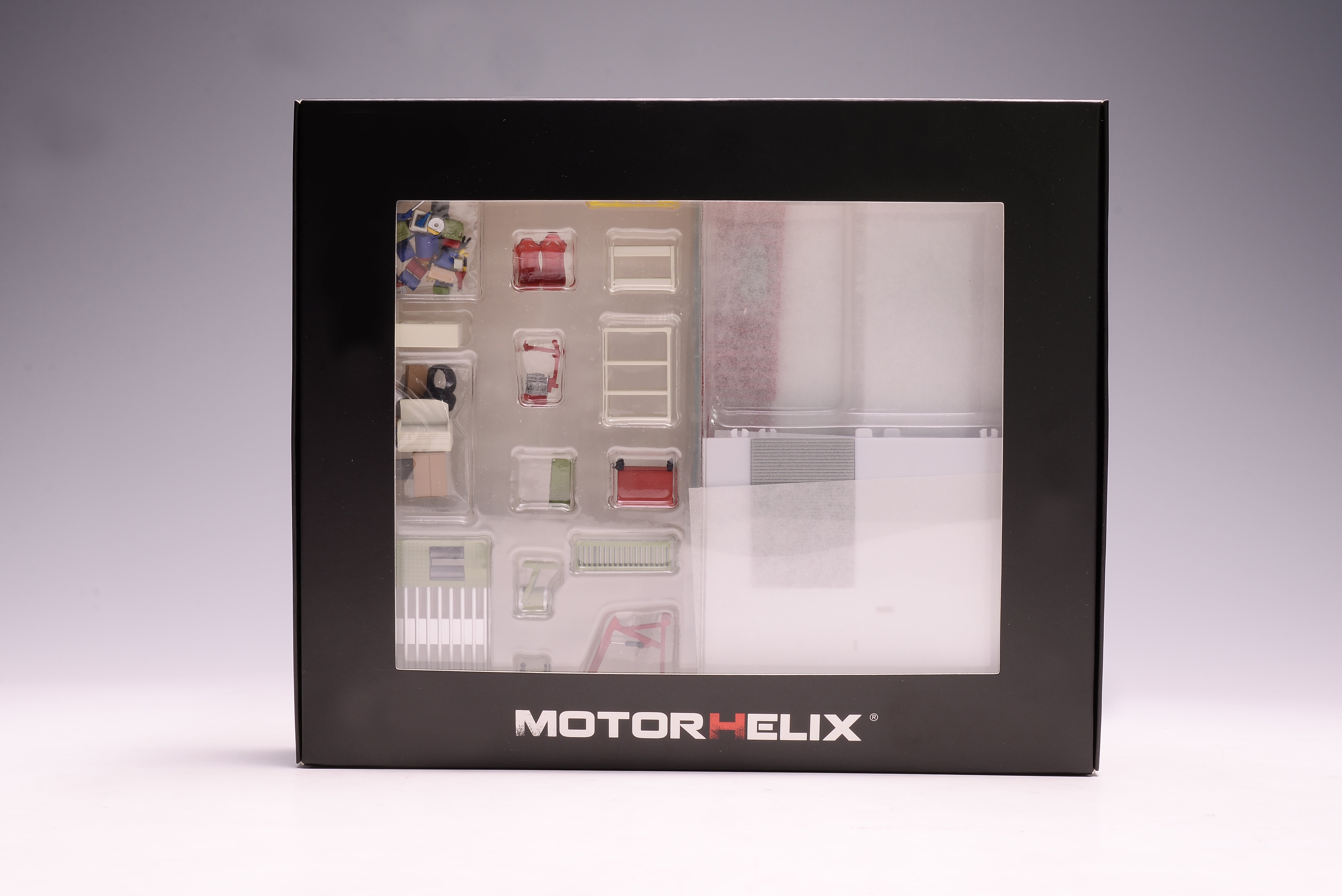 MOTORHELIX 1:64 REPAIR SHOP Scene Set Model – Horizon Diecast