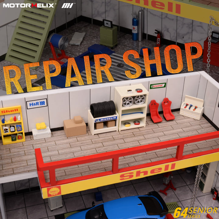 [Preorder] MOTORHELIX 1:64 REPAIR SHOP Scene Set Model