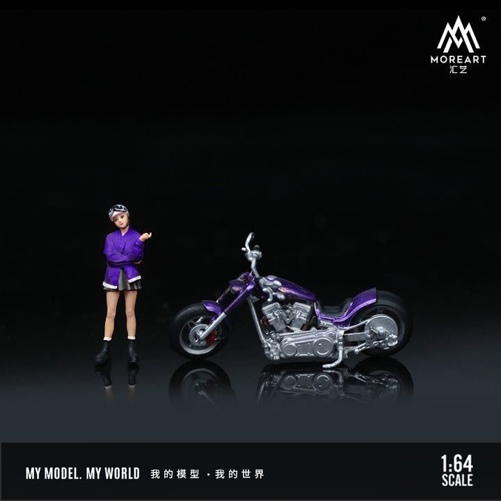 [Preorder] MoreArt 1:64 HARLEY PURPLE FLAME TRENDY FEMALE MOTORCYCLE DOLL