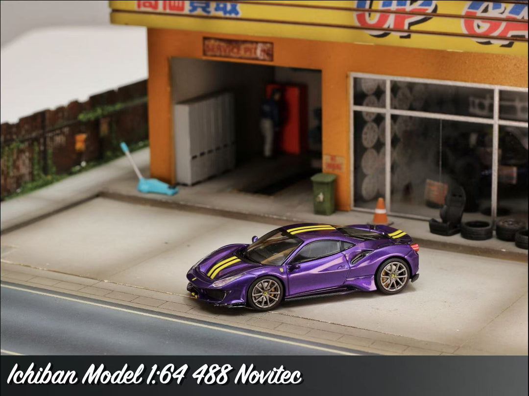 Ichilan Model 1/64 Scale Ferrari Novitec 488 Pista Red Ichilan Model 1/64 Scale Ferrari Novitec 488 Pista Red