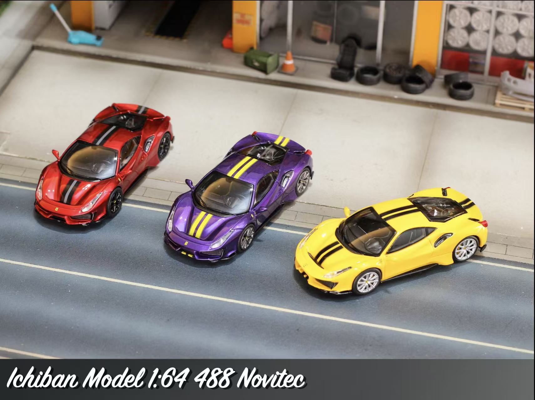 Ichiban Model 1:64 488 Novitec (3 Colors) – Horizon Diecast
