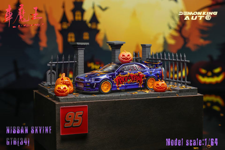 [Preorder] DEMON KING AUTO 1:64 Skyline GT-R R34 Z-Tune Halloween 2024 Livery (2 Versions)