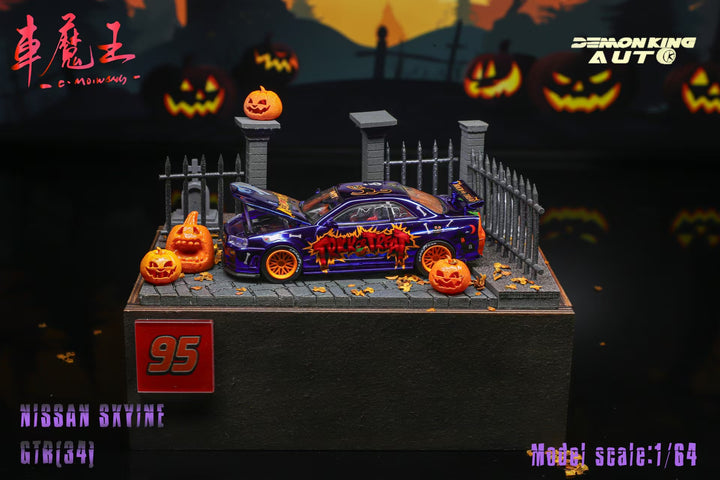 [Preorder] DEMON KING AUTO 1:64 Skyline GT-R R34 Z-Tune Halloween 2024 Livery (2 Versions)