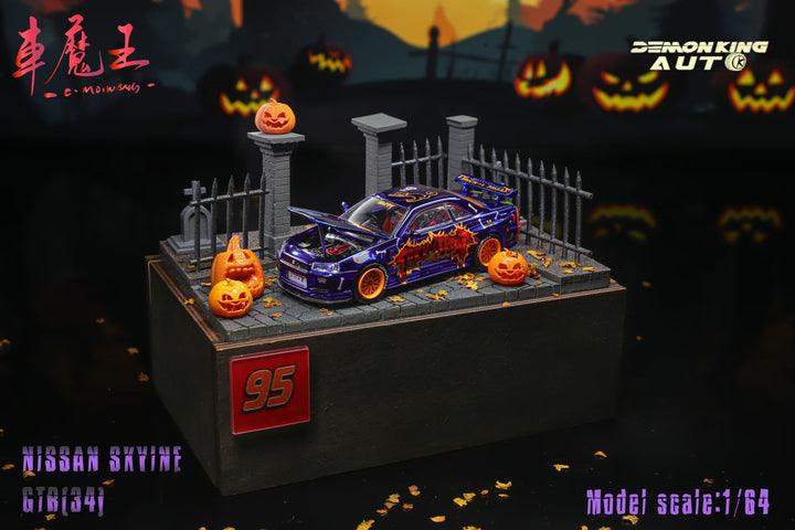 [Preorder] DEMON KING AUTO 1:64 Skyline GT-R R34 Z-Tune Halloween 2024 Livery (2 Versions)