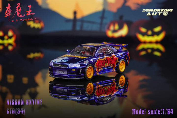 [Preorder] DEMON KING AUTO 1:64 Skyline GT-R R34 Z-Tune Halloween 2024 Livery (2 Versions)