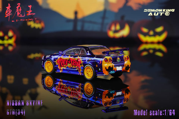 [Preorder] DEMON KING AUTO 1:64 Skyline GT-R R34 Z-Tune Halloween 2024 Livery (2 Versions)