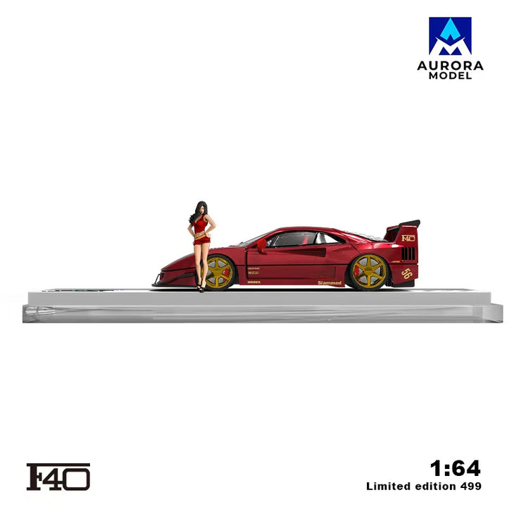 [Preorder] Aurora Model 1:64 Ferrari F40 Metallic Red / Yellow Lightning Livery (4 Versions)