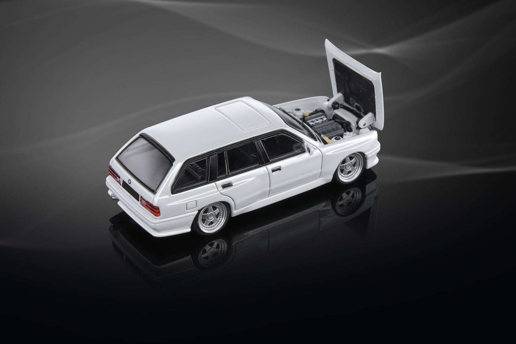 BMW E30 Crock - Openable Hood - Cambered in Full Black 1:64 by Mortal BMW E30 Crock - Openable Hood - Cambered in Full Black 1:64 by Mortal