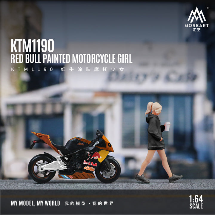 [Preorder] MoreArt 1:64 KTM1190 RED BULL PAINTED MOTORCYCLE GIRL