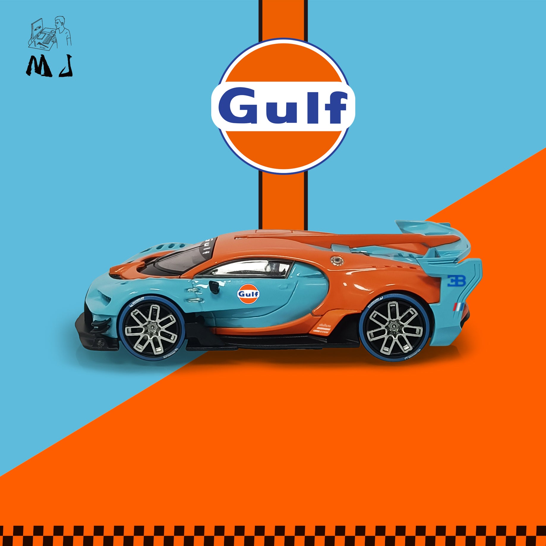 MJ Model 1:64 Bugatti Vison GT (2 Colors) – Horizon Diecast