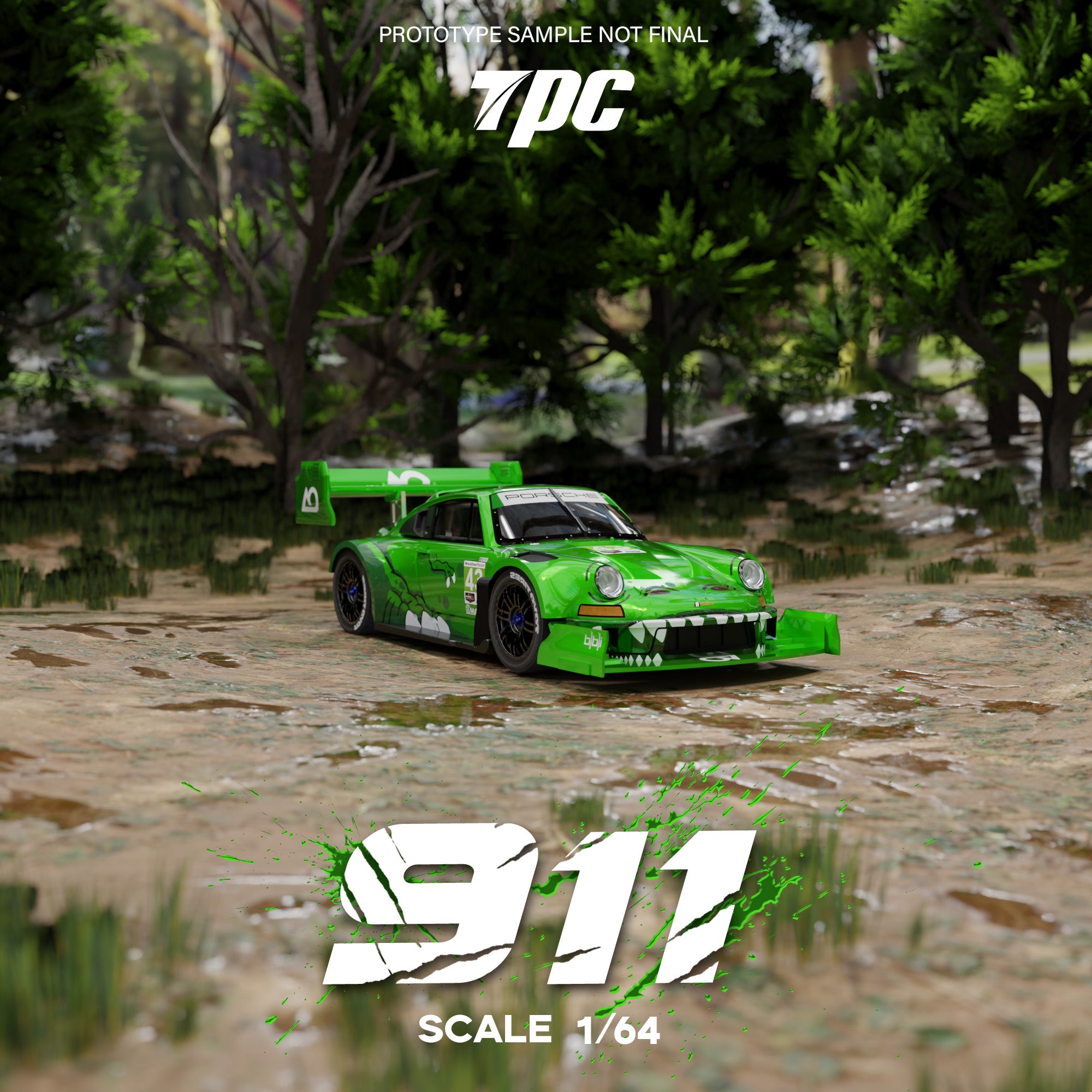 Preorder] TPC 1:64 Ken Block 1400hp Porsche 911 Green – Horizon