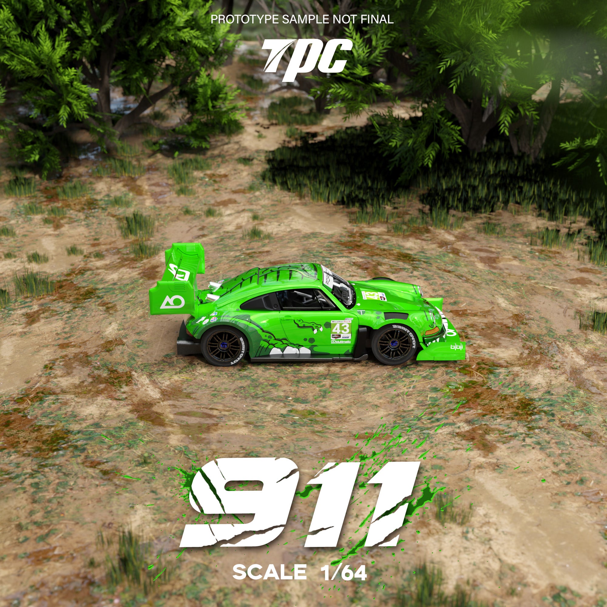 Preorder] TPC 1:64 Ken Block 1400hp Porsche 911 Green – Horizon