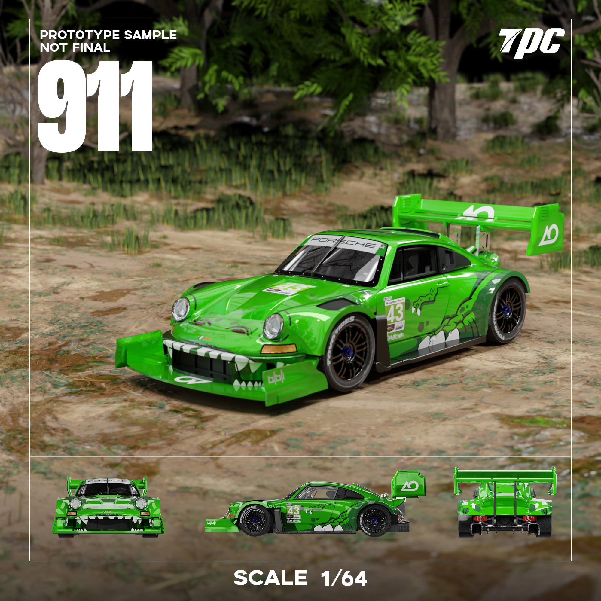 Preorder] TPC 1:64 Ken Block 1400hp Porsche 911 Green – Horizon