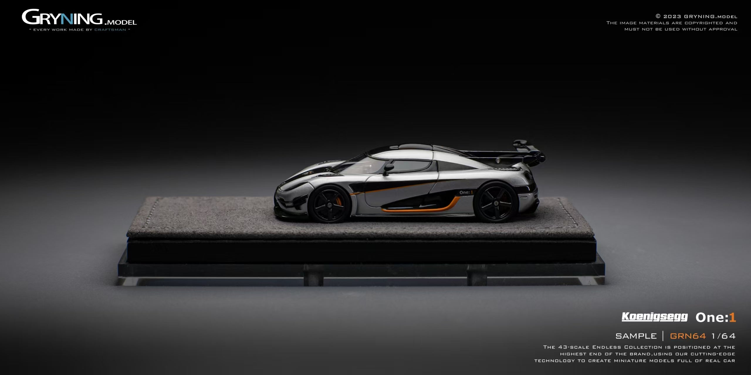 GRYNING 1:64 Silver Koenigsegg ONE:1 Resin Car Model | eBay