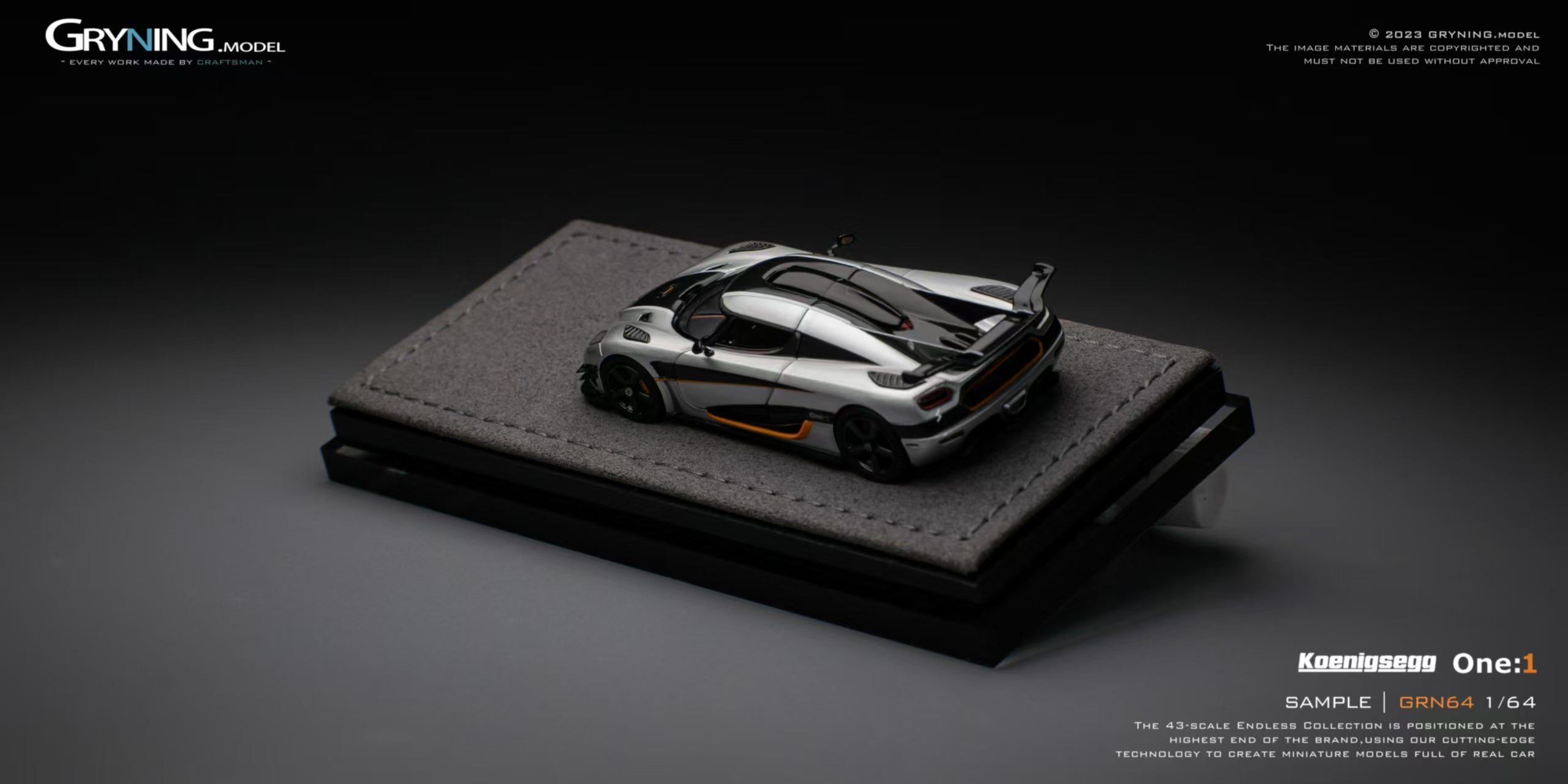 Gryning Model 1/64 ケーニグセグ　one:1 シルバー AUTOart 1/64 ケ－ニグセグ One：1 （メタリック・シルバー／カーボン