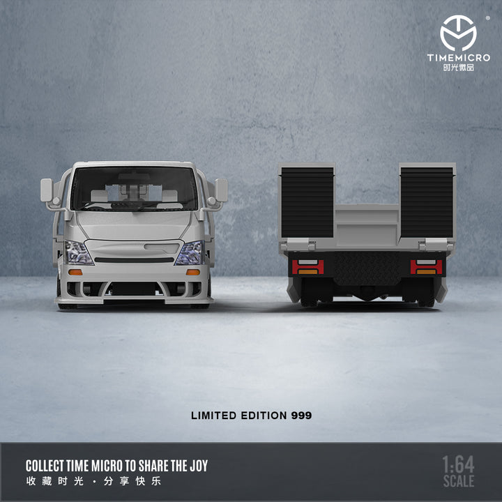 [Preorder] Time Micro 1:64 H300 Flatbed Trailer & Nissan GT-R R35 Silver Blue Livery Series (4 Versions)