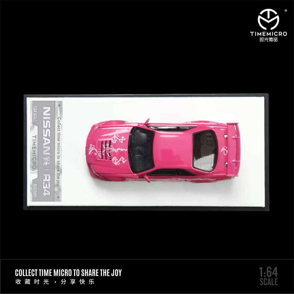 Time Micro 1:64 Nissan GT-R R34 Pink Livery TM643429 (2 Versions)